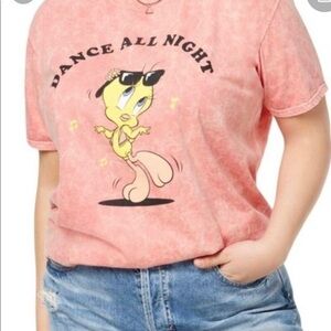 Looney Tunes Love Tribe Womens Tye Dye 2XL Short Sleeve Cotton Dancing Tweety